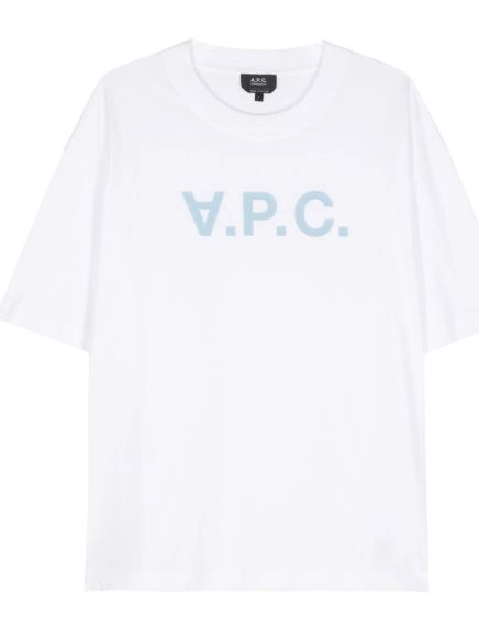 flocked-logo Women cotton T-shirt A.P.C. 0425